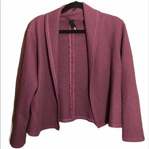 Eileen Fisher M purple Italian wool cardigan